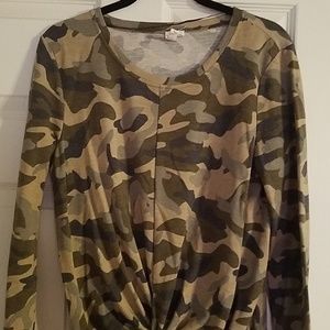 Camo long sleeve tunic